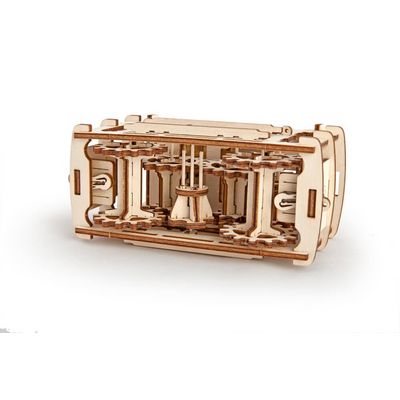 Ugears 3D dřevěné mechanické puzzle Kabinová lanovka s tratí