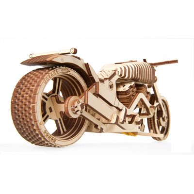 Ugears 3D dřevěné mechanické puzzle VM-02 Motorka (chopper)