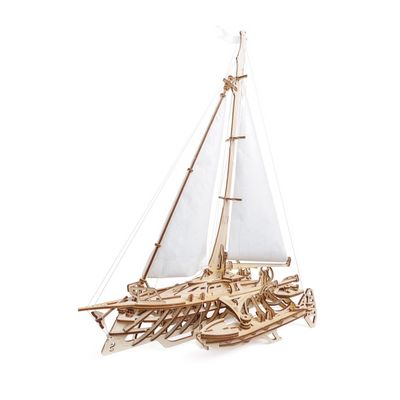Ugears 3D dřevěné mechanické puzzle Plachetnice Merihobus (trimarán)
