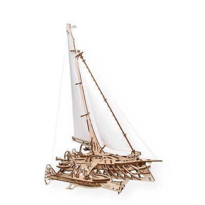 Ugears 3D dřevěné mechanické puzzle Plachetnice Merihobus (trimarán)