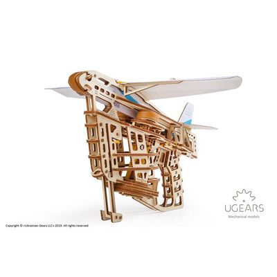 Ugears 3D dřevěné mechanické puzzle Vystřelovací letadlo