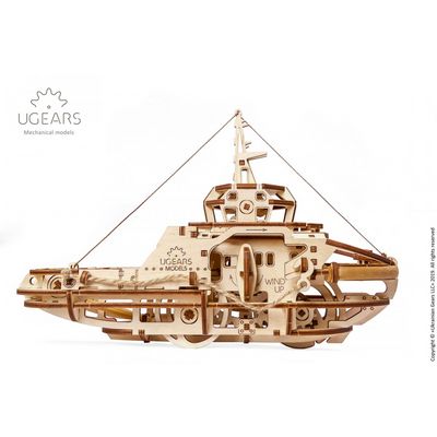 Ugears 3D dřevěné mechanické puzzle Remorkér