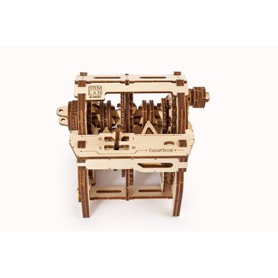 Ugears 3D dřevěné mechanické puzzle STEM výuková převodovka