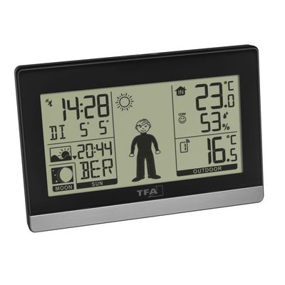 TFA domácí meteostanice s předpovědí počasí a postavičkou WEATHER BOY - černá