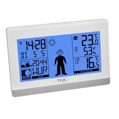 TFA domácí meteostanice s předpovědí počasí a postavičkou WEATHER BOY - bílá