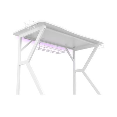 Genesis Holm 320 RGB - herní stůl s RGB podsvícením, bílý