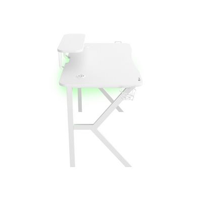 Genesis Holm 320 RGB - herní stůl s RGB podsvícením, bílý