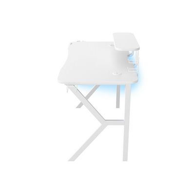 Genesis Holm 320 RGB - herní stůl s RGB podsvícením, bílý