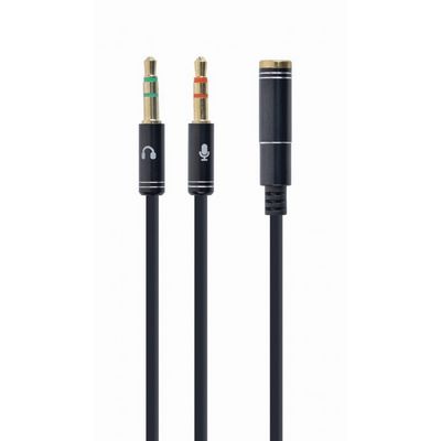 Gembird rozdvojka jack 3,5mm 4pól na 2x3,5mm F/M, kovové