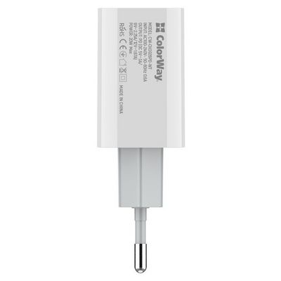 ColorWay AC nabíječka USB-C 20W, bílá