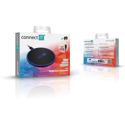 Connect IT WiFast bezdrátová nabíječka, 10 W, černá