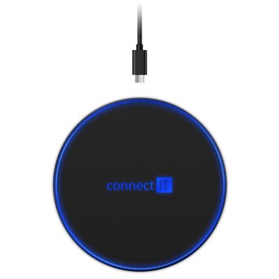 Connect IT WiFast bezdrátová nabíječka, 10 W, černá