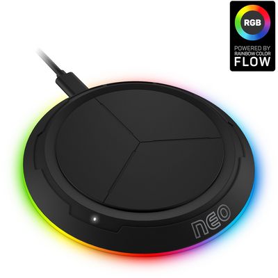 Connect IT NEO QiRGB herní bezdrátová nabíječka, 10 W, černá