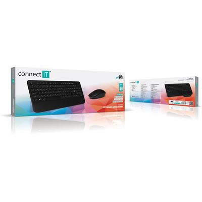 Connect IT Combo bezdrátová černá klávesnice + myš