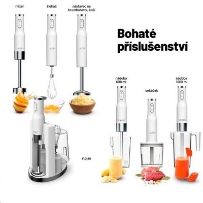 Lauben Stick Blender 800AT - tyčový mixér, černý