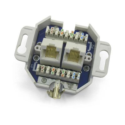 DATACOM Datová zásuvka UTP CAT5E 2xRJ45 pod omítku 45st. bílá