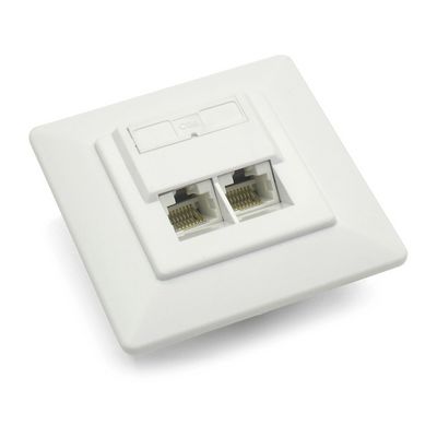 DATACOM Datová zásuvka UTP CAT5E 2xRJ45 pod omítku 45st. bílá
