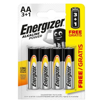 Energizer Alkaline Power - Tužka AA/4 ks - 3+1 zdarma