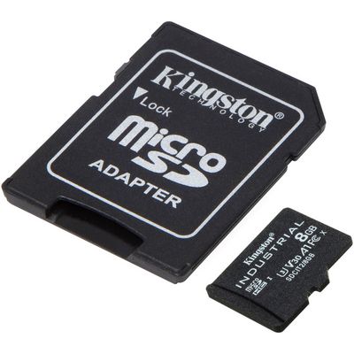 Kingston microSDHC 8GB Industrial + SD adaptér