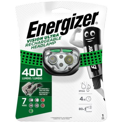 Energizer čelová nabíjecí svítilna - Headlight Vision Rechargeable 400lm