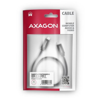 AXAGON BUCM32-CM10AB, SPEED+ kabel USB-C <-> USB-C, 1m, USB 20Gbps, PD 100W 5A, 4k HD, ALU, oplet, černý