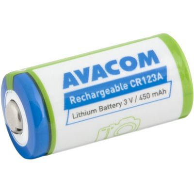 AVACOM Nabíjecí fotobaterie CR123A, CR23, DL123A Li-Fe 3V 500mAh 1.5Wh