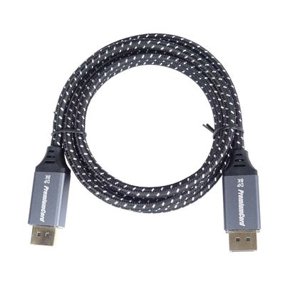 PremiumCord DisplayPort 1.4 přípojný kabel, kovové a zlacené konektory, 2m
