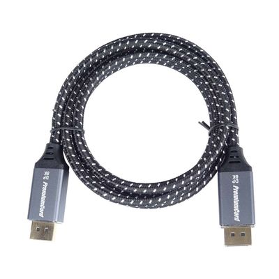 PremiumCord DisplayPort 1.4 přípojný kabel pro rozlišení 8K, kovové a zlacené konektory, 3m