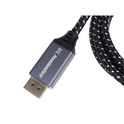 PremiumCord DisplayPort 1.4 přípojný kabel pro rozlišení 8K, kovové a zlacené konektory, 3m