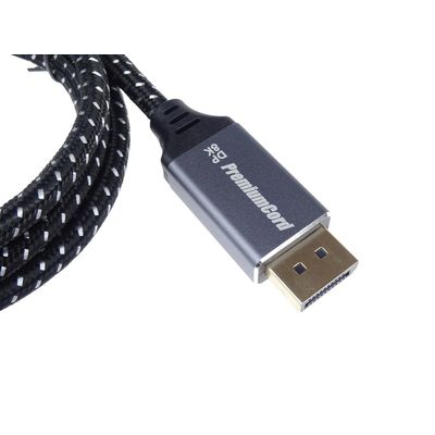 PremiumCord DisplayPort 1.4 přípojný kabel pro rozlišení 8K, kovové a zlacené konektory, 3m