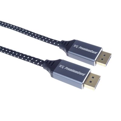 PremiumCord DisplayPort 1.4 přípojný kabel pro rozlišení 8K, kovové a zlacené konektory, 3m