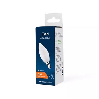Geti LED žárovka E14 6W C37 Samsung čip bílá přírodní