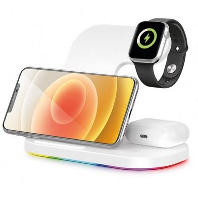 Bezdrátová Qi dok.stanice 3v1 Apple watch,15W,bílá