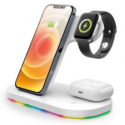 Bezdrátová Qi dok.stanice 3v1 Apple watch,15W,bílá
