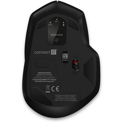 CONNECT IT Triple SmartSwitch bezdrátová myš, 2.4 GHz & BT, ČERNÁ