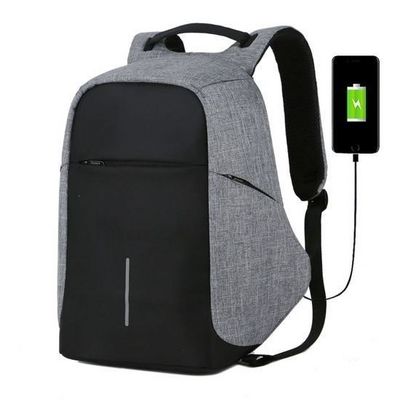 Tactical Anti-Theft Batoh s USB/Jack 3,5mm šedý