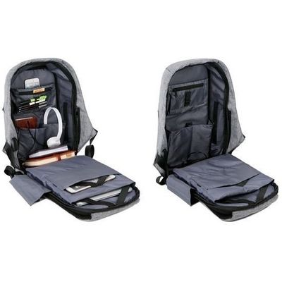 Tactical Anti-Theft Batoh s USB/Jack 3,5mm šedý