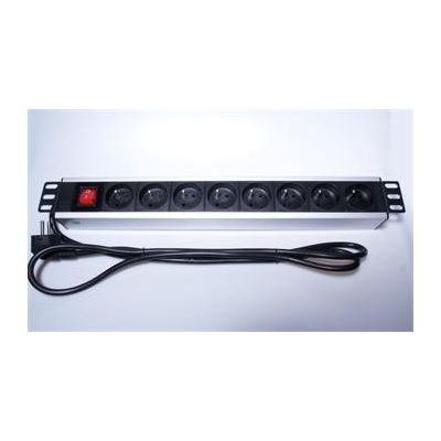 PremiumCord Panel napájecí do 19 racku 1.5U, 8x230V, 2m kabel, vypínač
