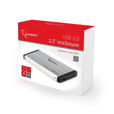 Gembird EE2-U3S-2-S 2.5 box, stříbrný