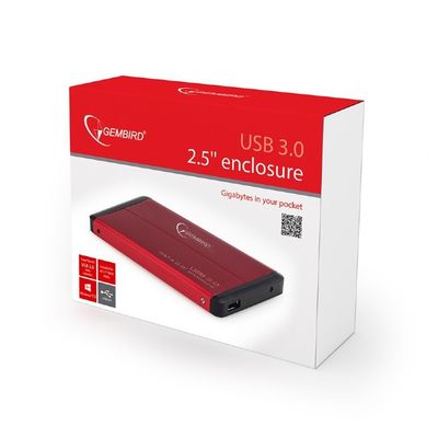 Gembird EE2-U3S-2-R 2.5 box, červený