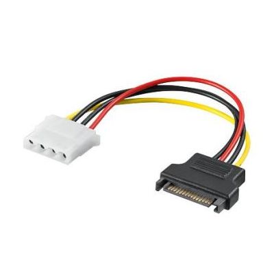 PremiumCord Napájecí redukce SATA male - Molex 5.25 Female 17cm
