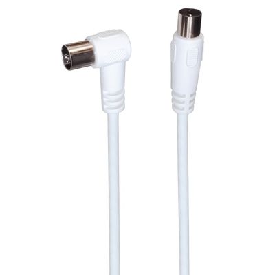 PremiumCord TV kabel M/F konektor 90, 75 Ohm 5m
