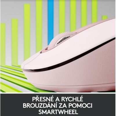 Logitech Wireless M650 M, růžová