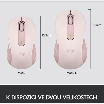 Logitech Wireless M650 M, růžová