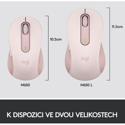 Logitech Wireless M650 L, růžová