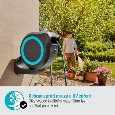 Gardena 18610-20 Nástěnný box na hadici RollUp M tyrkysový
