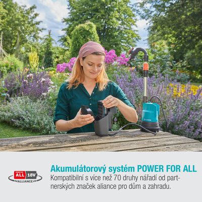 Gardena 14602-20 Aku Čerpadlo do sudu 2000/2 18V P4A - sada
