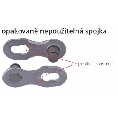Spojka řetězu KMC X-1 single speed 2ks- nelze použít opakovaně