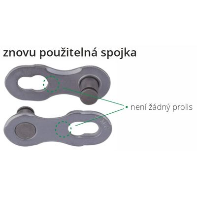 Spojka řetězu KMC 10 rychlostí, EPT povrch, balení 2 ks, cena za balení