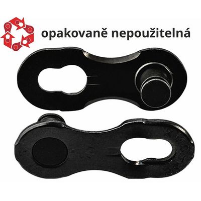 Spojka řetězu KMC 12NR DLC černá, 2 ks na blistru